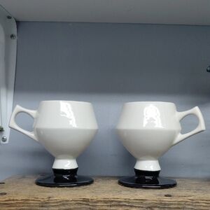 Vintage Hall China Pedestal Mug Set Of 2